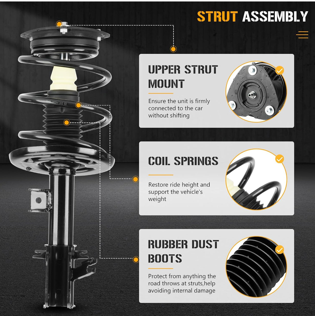 Complete Front Strut & Coil Spring Assembly (Pair) – 2010 Nissan Altima 2.5L